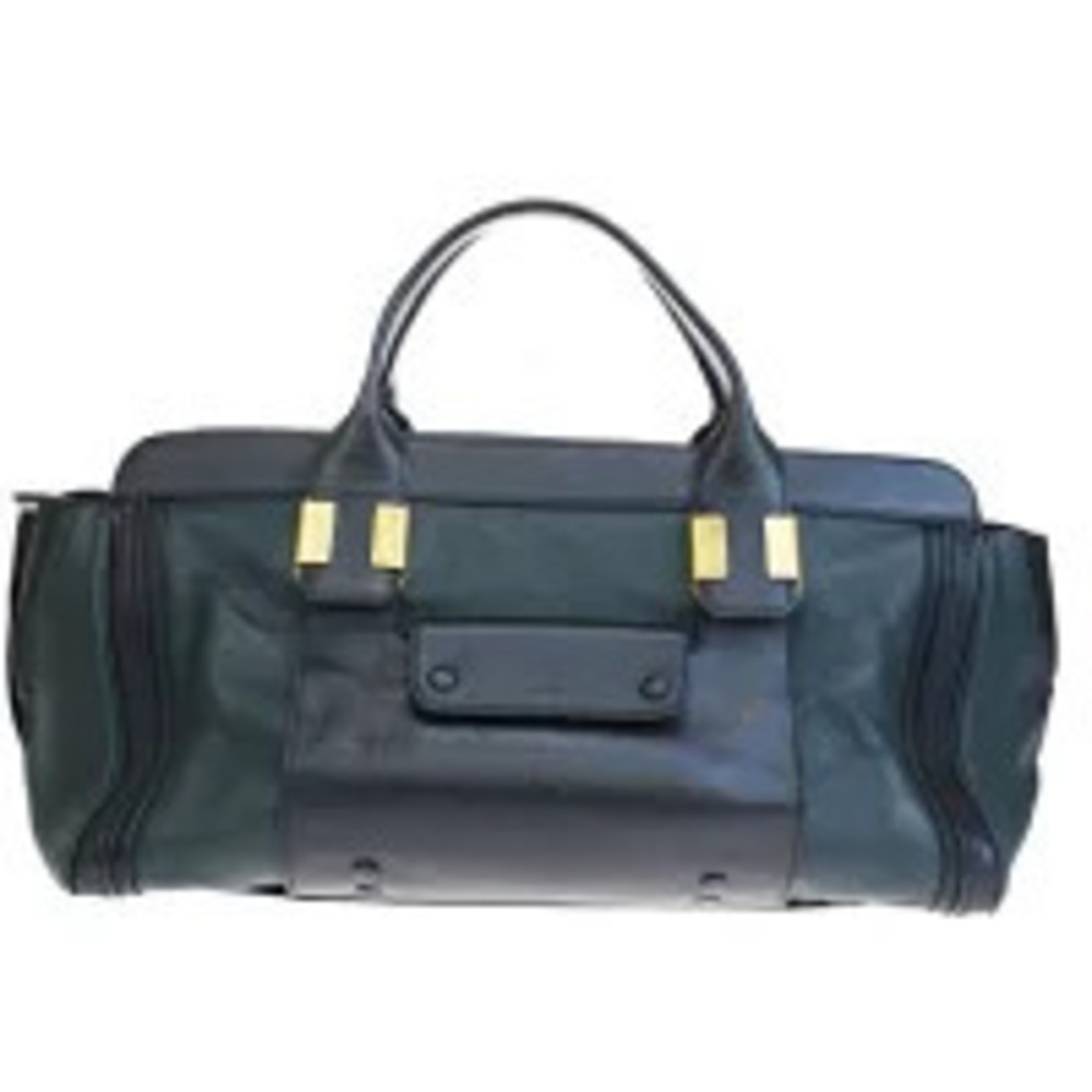 Chloe Alice Handbag Black Green Leather